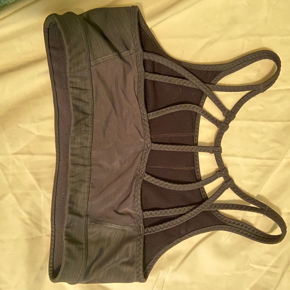(CLOSET CLOSING FINAL SALE) Athleta Strappy Dark Grey Sports Bra - Picture 2 of 4